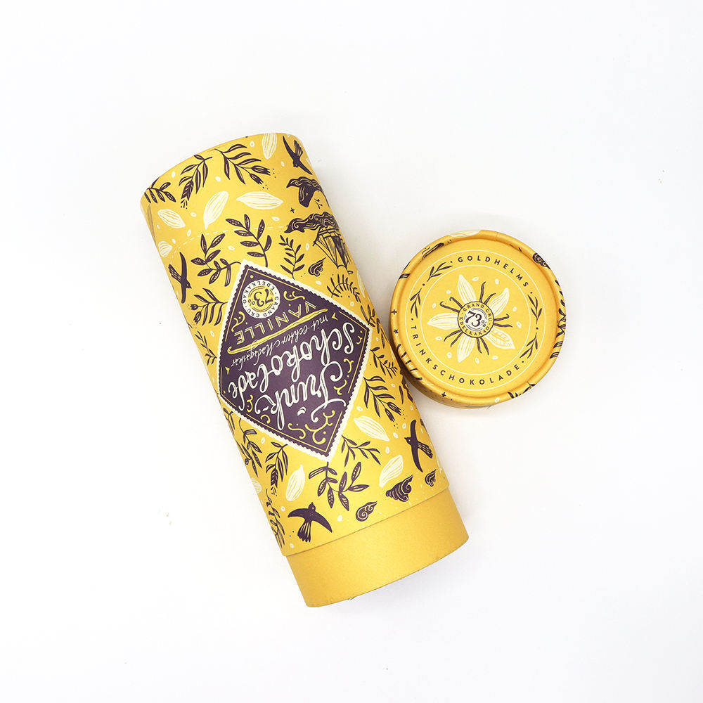 Cilindro ecológico biodegradável, papelão de qualidade alimentar, chá, açúcar, café, tubo, embalagem, cilindro de papel para chá solto