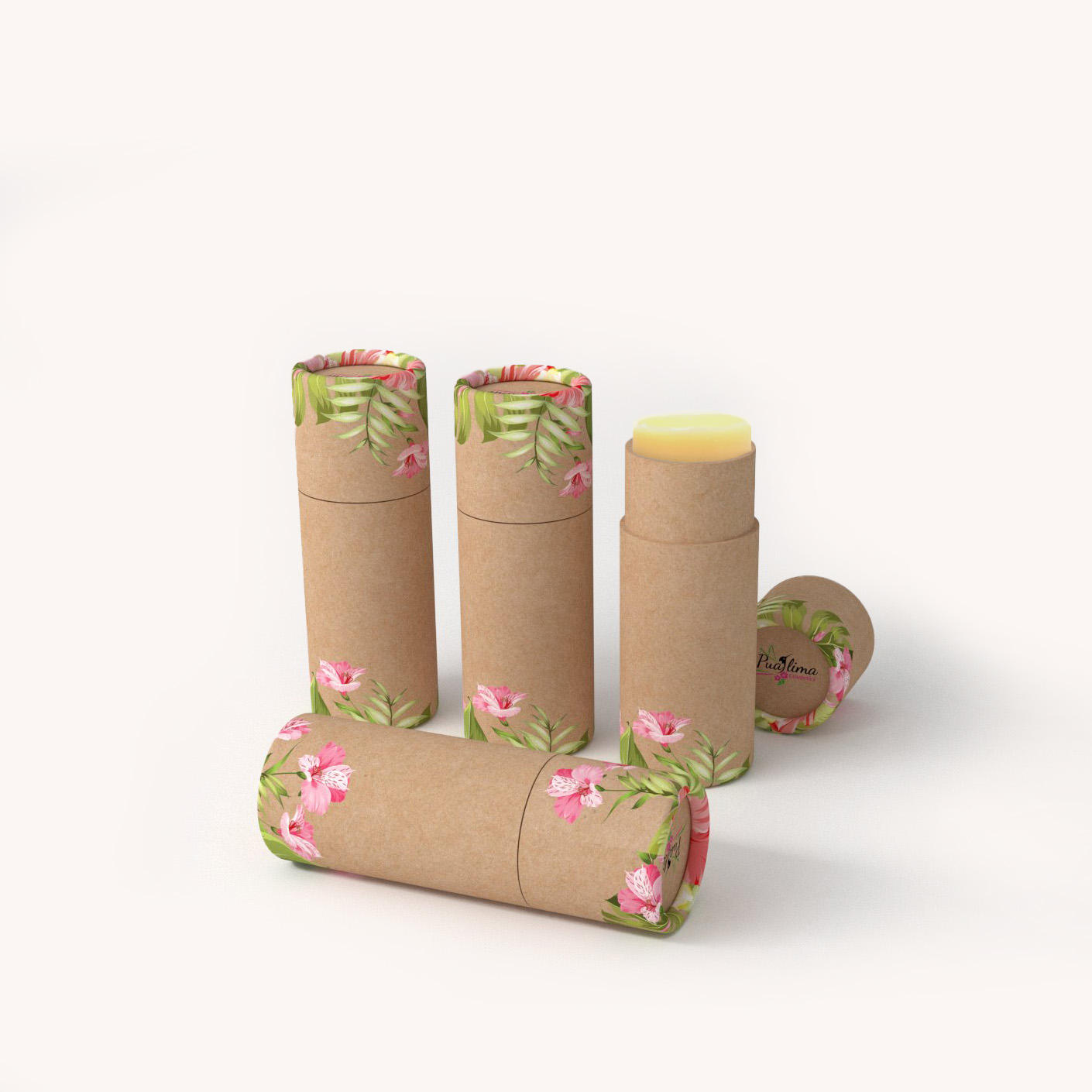Mini tubo de papel bálsamo labial torcido 3,5g recipiente desodorante resistente a óleo