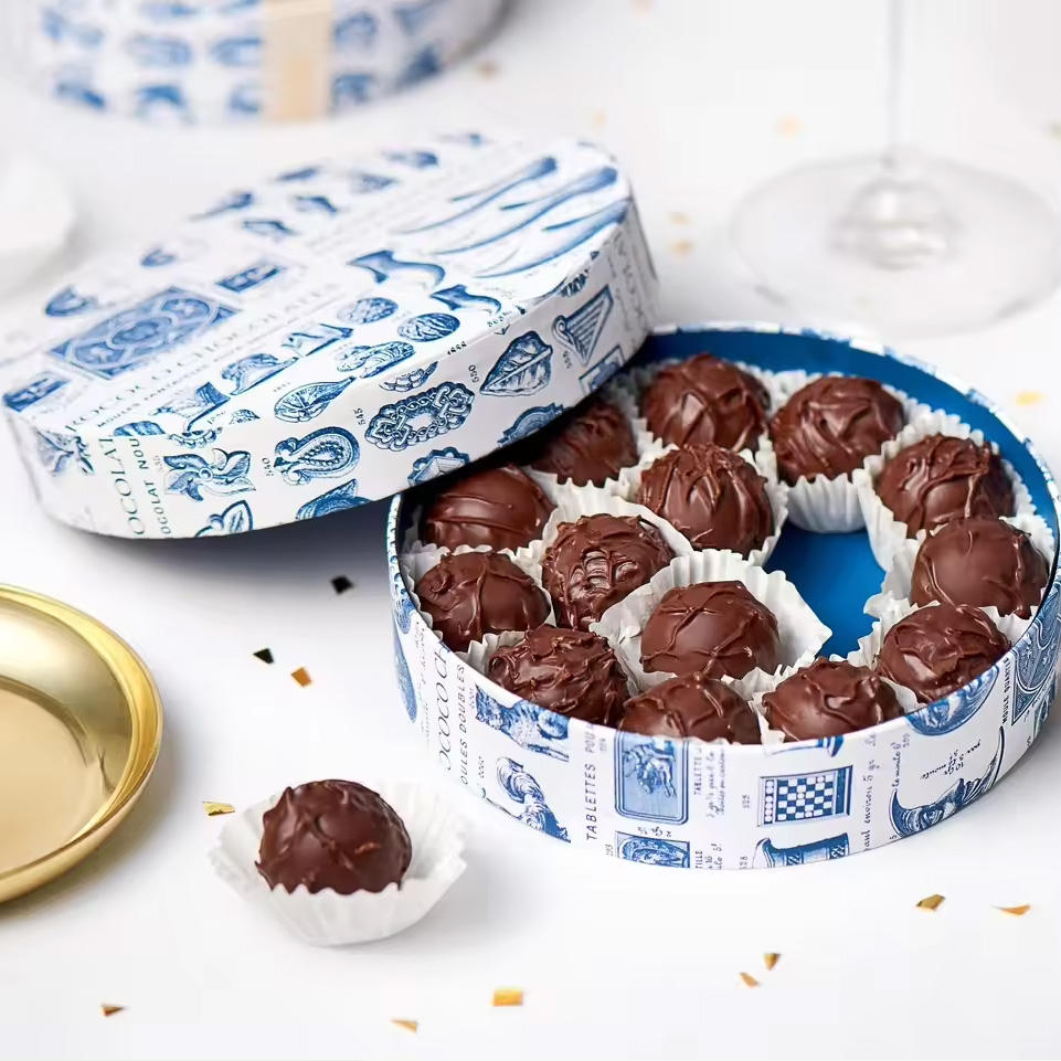 Tubo de papel de empacotamento feito sob encomenda amigável do papel da caixa do cilindro do cartão do produto comestível de Eco que empacota para o chocolate do biscoito do bolo do pão