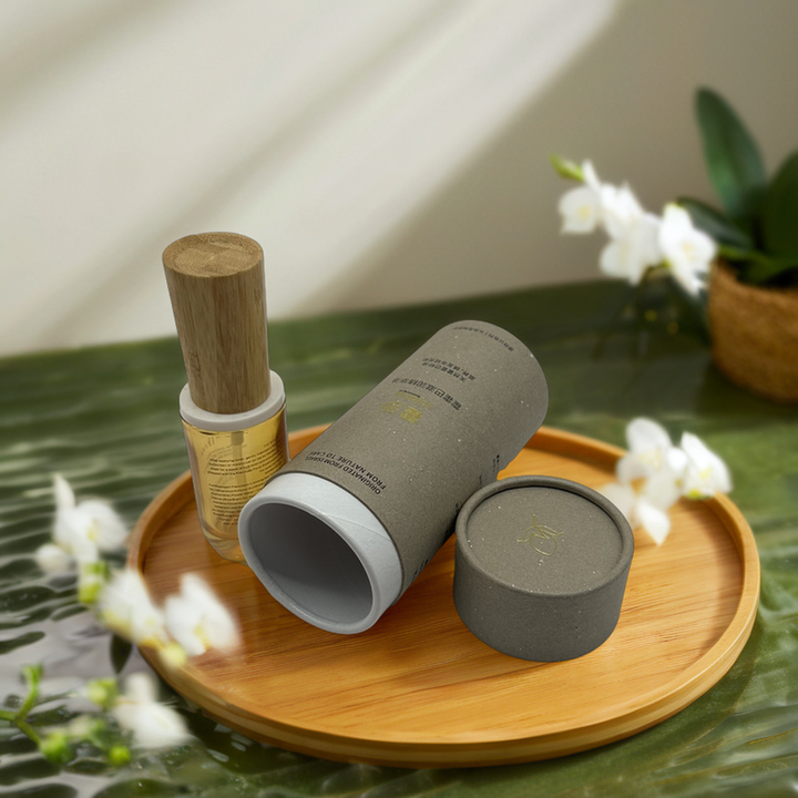 Venda quente caixa de cilindro de papel kraft de luxo personalizada para velas de óleo de perfume e óleos essenciais usam embalagens de tubos de papel