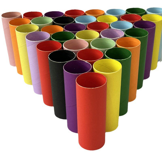 Núcleos de papel de arte de designer de 2 polegadas artesanais DIY tubos de papel colorido reciclável 54 mm