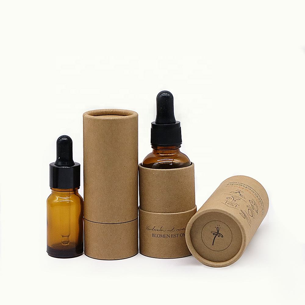 Personalize 10ml 15ml 20ml 30ml 50ml 100ml papelão kraft reciclado branco marrom preto tubo de papel de embalagem cosmética