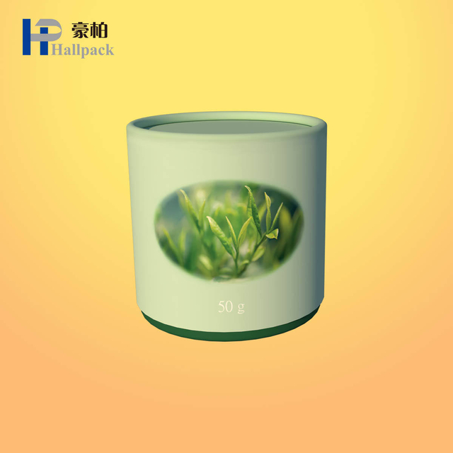 Caixa de embalagem de cilindro de papel artesanal ecológico personalizado para grãos de café de chá com superfície em relevo biodegradável para uso em perfume