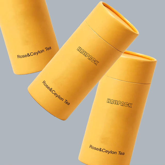 Caixa de embalagem de cilindro de tubo redondo de papelão para alimentos cosméticos, chá e café, atacado de fábrica