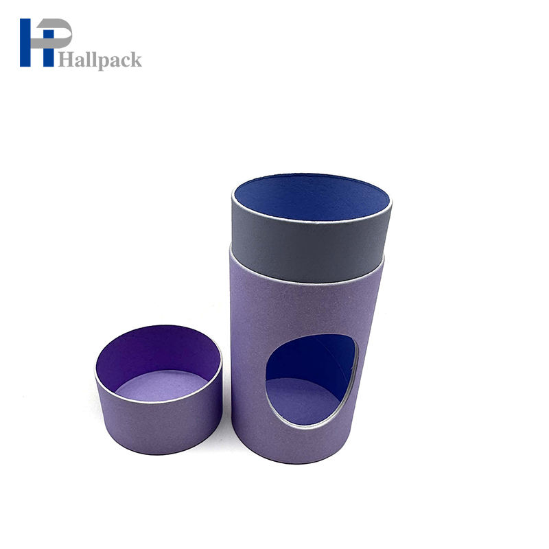 Eco personalizado artesanato tubos de papel recipiente redondo papelão cachecol roupa interior cilindro tubo de papel embalagem com janela