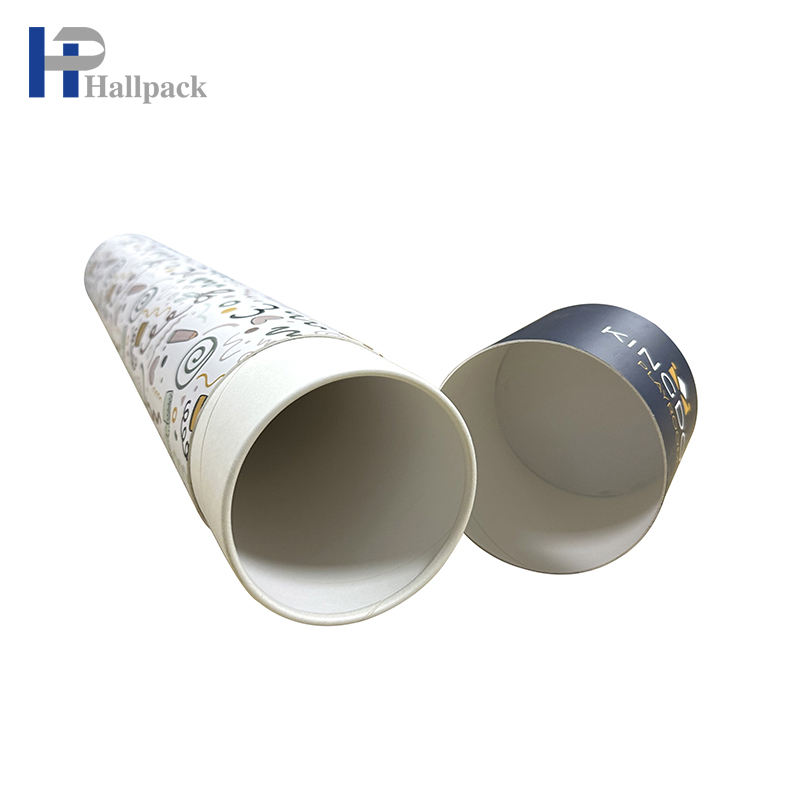 Pacote redondo de artesanato com logotipo personalizado Tubo de papel Kraft Tubo de papel longo