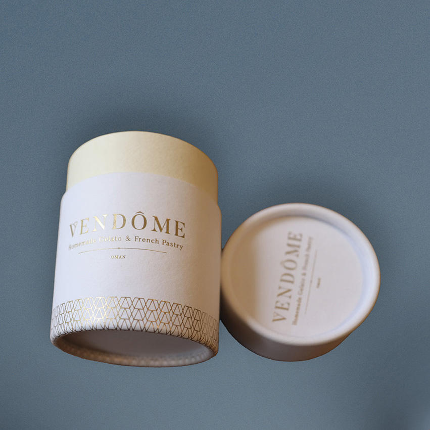 Tubo de papel de folha de cilindro de papelão Kraft biodegradável personalizado OEM para impressão de estampagem de desaparecimento de embalagens de alimentos