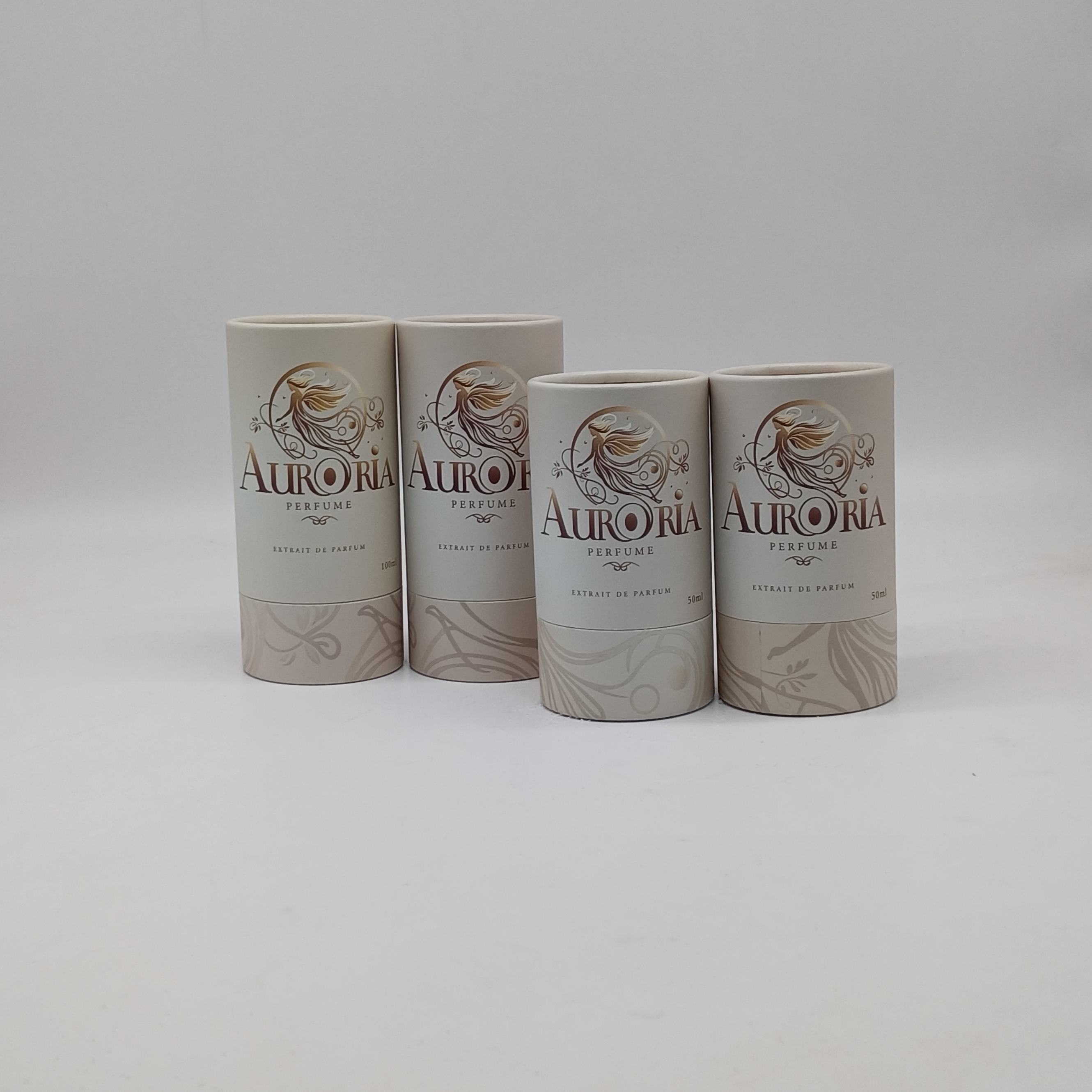 Perfume biodegradável do projeto do pacote do tubo do papel do cilindro do cartão de Kraft para o presente