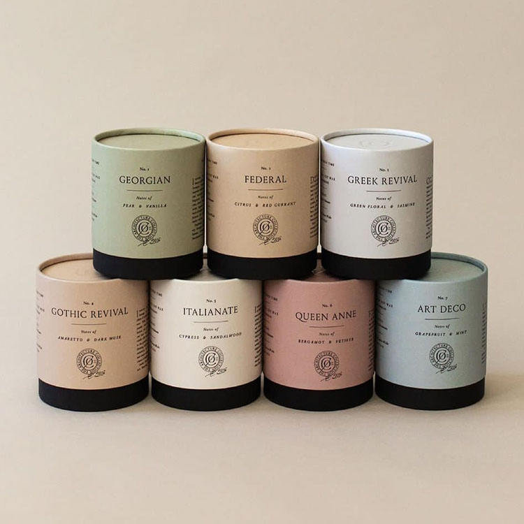 Caixa de embalagem de cilindro de alta qualidade, garrafa de perfume de vela kraft, saco de chá de café, embalagem de tubo de papel personalizado