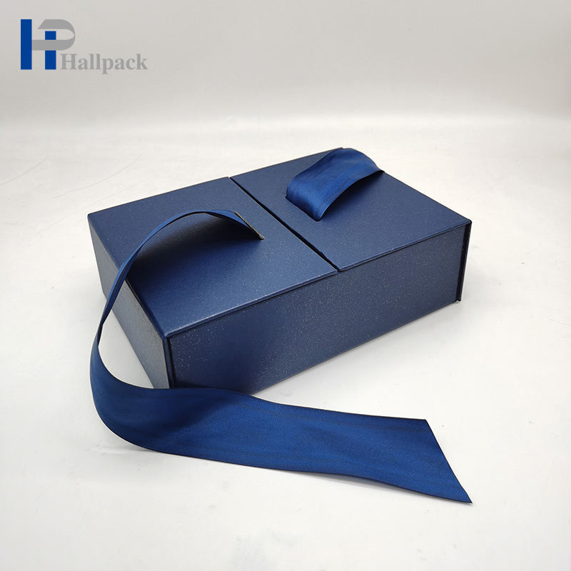 Embalagem luxuosa de caixa de fita azul para perfume, caixas de presente personalizadas para chá, batom, cerveja, cílios, ferramentas, perucas