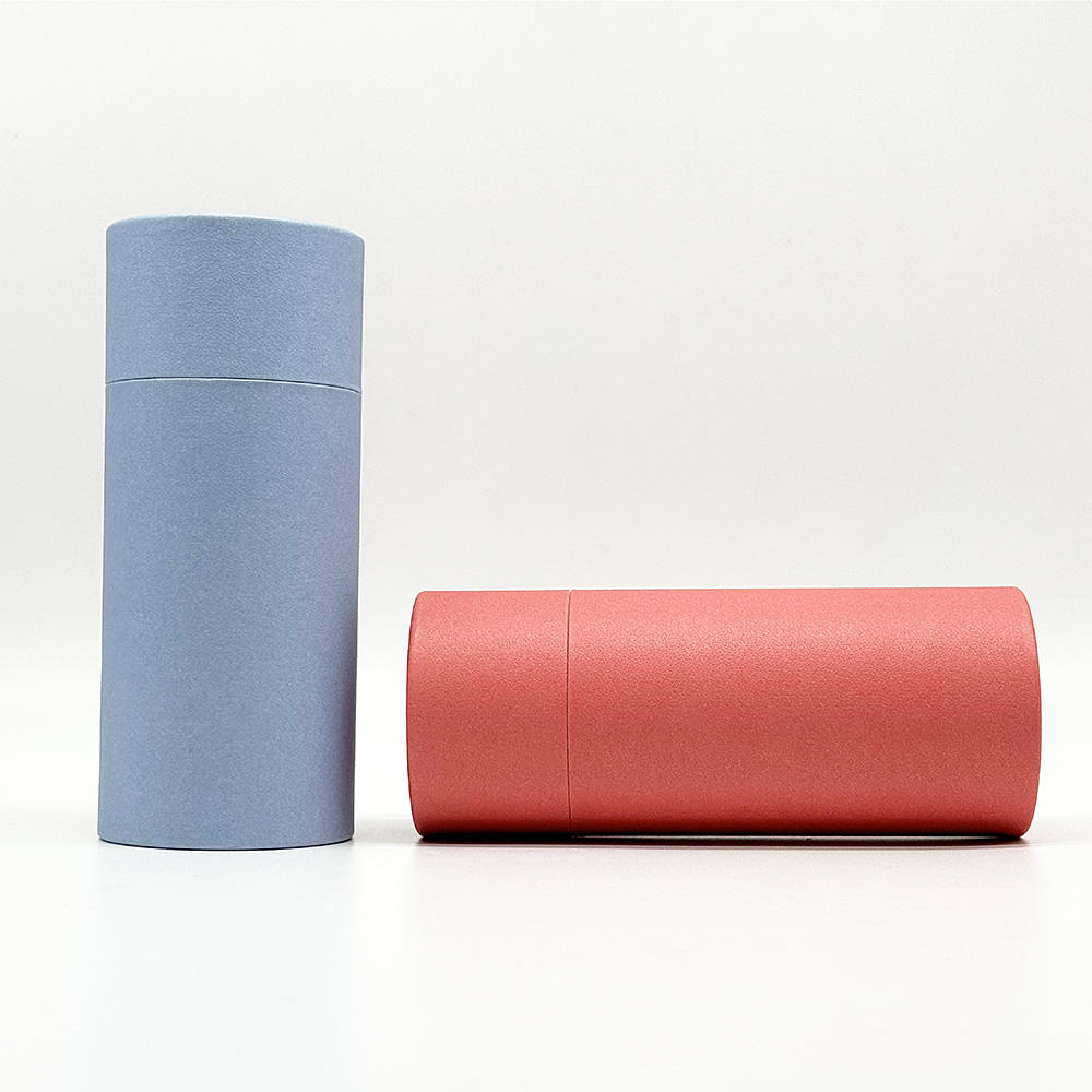 Caixa de garrafa redonda de cilindro de papelão reciclável com tampa Pacote de tubo de papel kraft embalagem de papelão padrão de cosméticos
