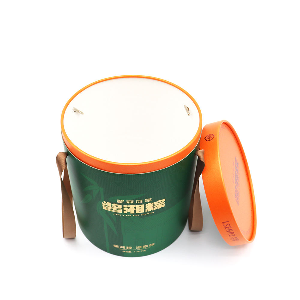 Design de luxo impressão mooncake bolinhos bolo de aniversário festa bolo cilindro recipiente redondo embalagem de papel presente embalagem de papel