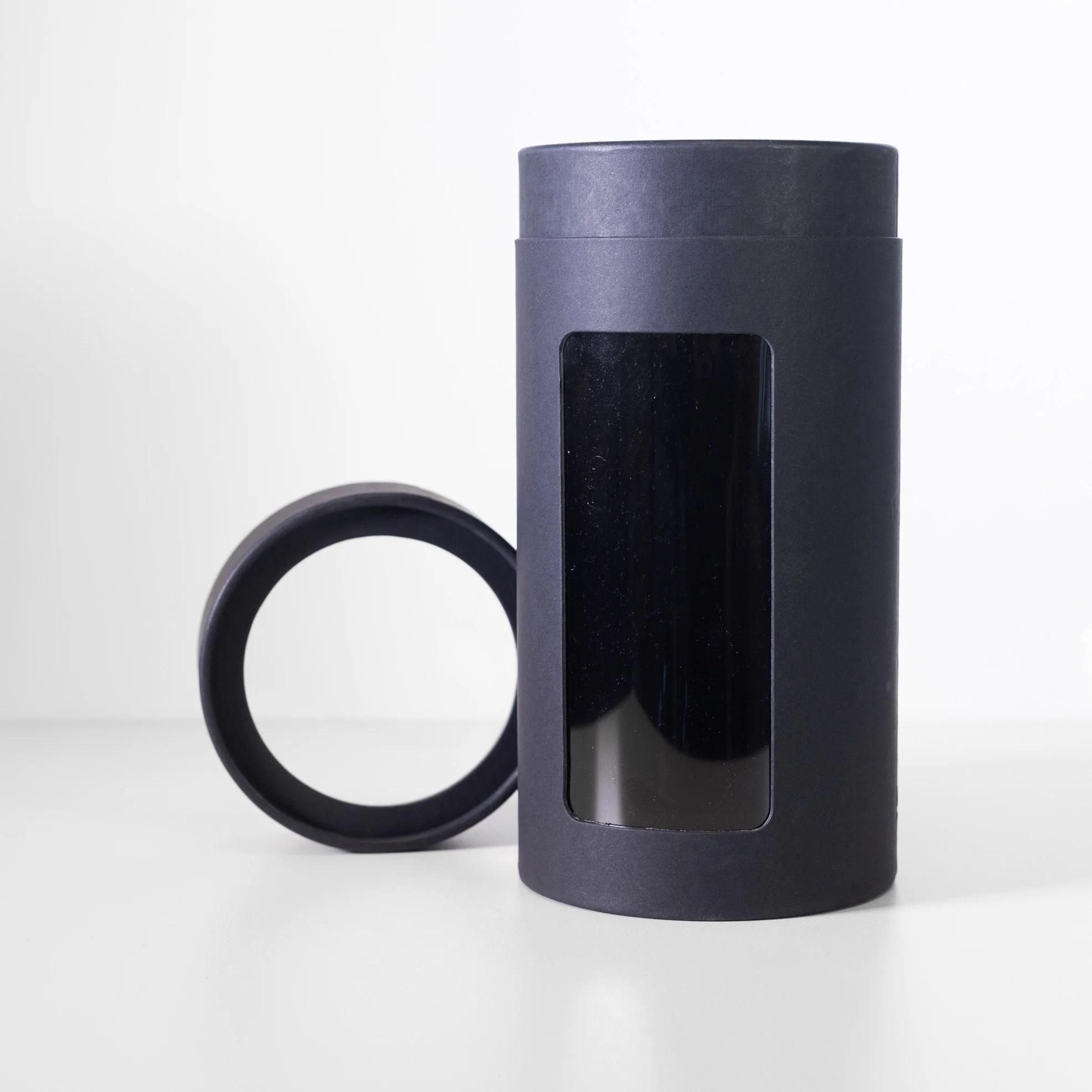 Vela de embalagem de tubo de papel vazio redondo personalizado, caixa de cilindro de janela de tecido Kraft biodegradável