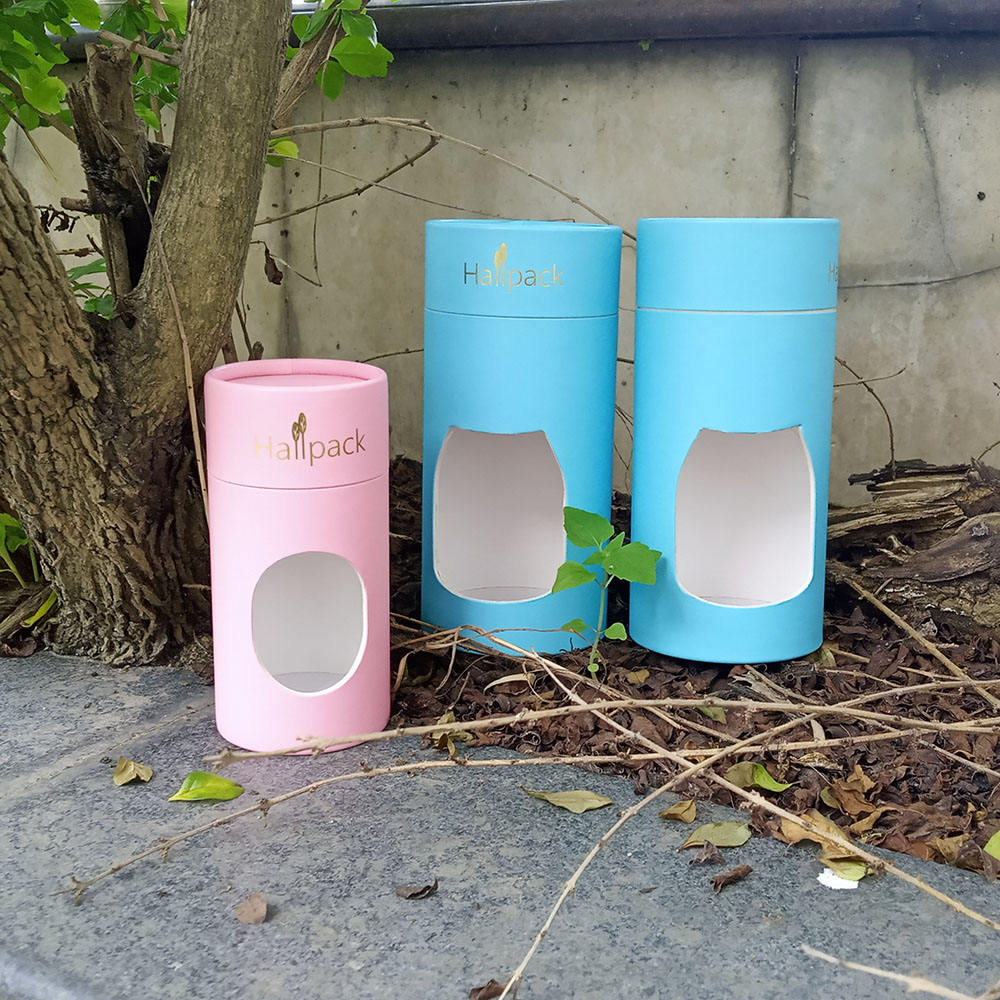 Caixas biodegradáveis ​​do cilindro da janela da vela do tecido de Kraft da vela de empacotamento do tubo de papel vazio redondo feito sob encomenda