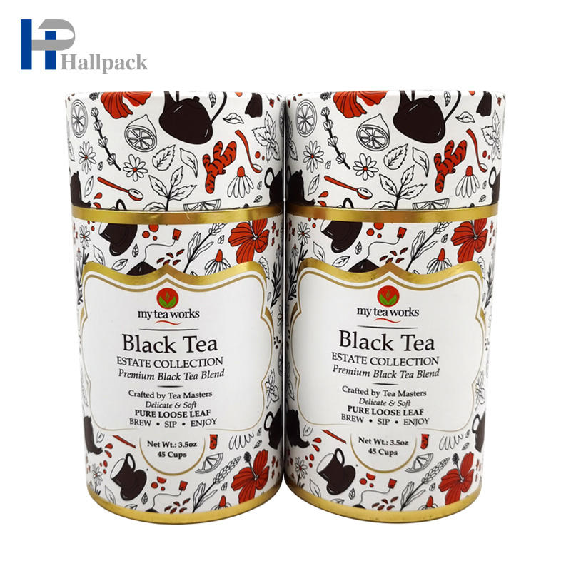 Tubo redondo de papelão Kraft gravado com impressão de desaparecimento para embalagens de tecidos artesanais e cosméticos