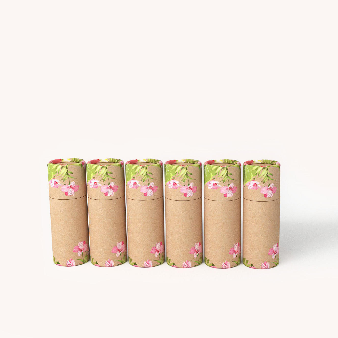Embalagem de papel desodorante Kraft reciclado de grau superior Tubo de papel colorido Personalizar embalagem de cilindro de barra de loção Ukai de papel