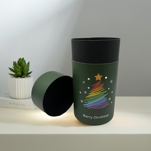 Venda quente Cilindro ecológico de papel artesanal verde tubo redondo