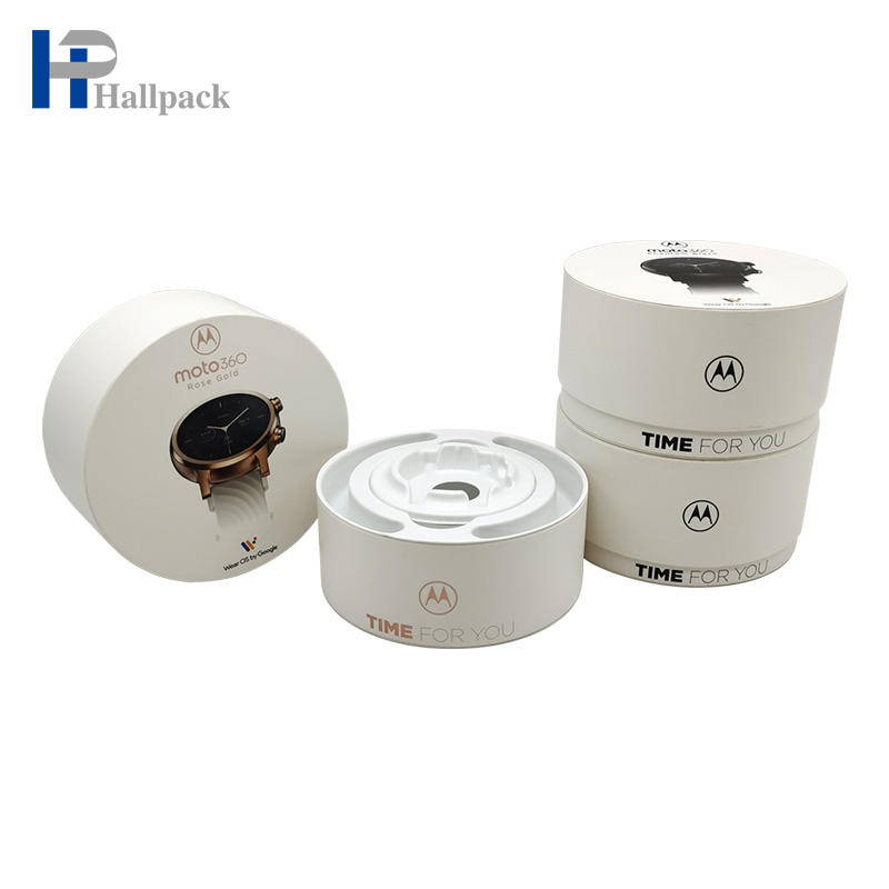 Tubo de papel redondo caixa de joias curtas tubo de embalagem de flores de topo plano