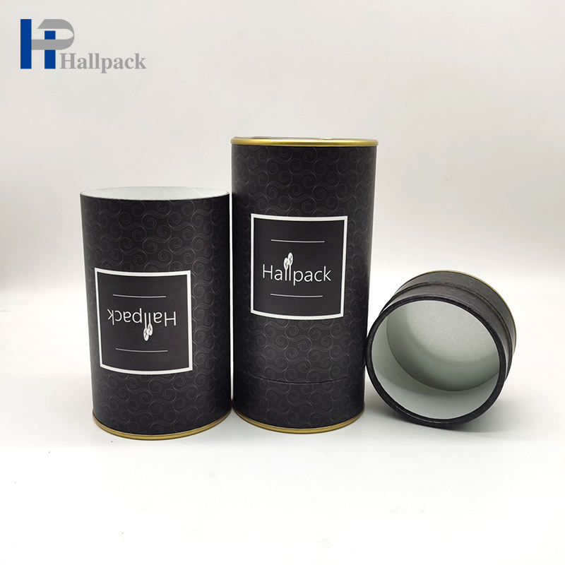 Tubo de papel marrom com impressão personalizada Tubo cosmético branco Tubo de embalagem de papel preto