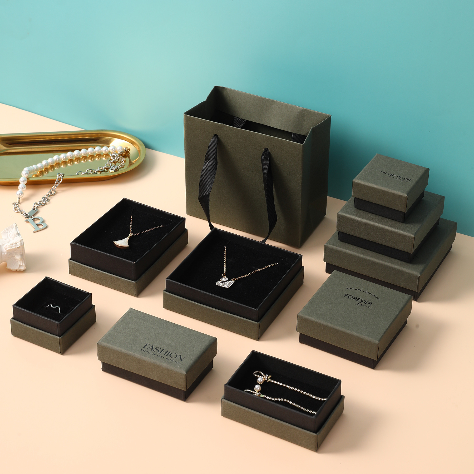Pacote de Caixas Céu e Terra para Brincos Rings Watch