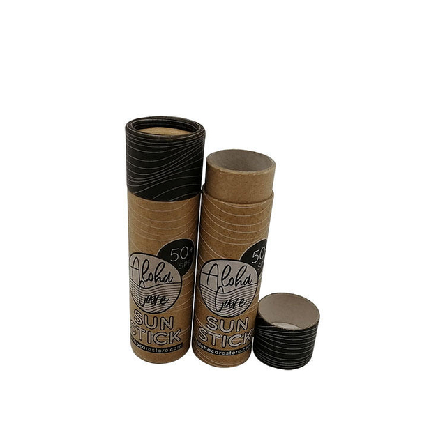 Tubo de papel marrom kraft para bálsamo labial 100% biodegradável, embalagem de papelão push-up, loção cosmética, embalagem de papel