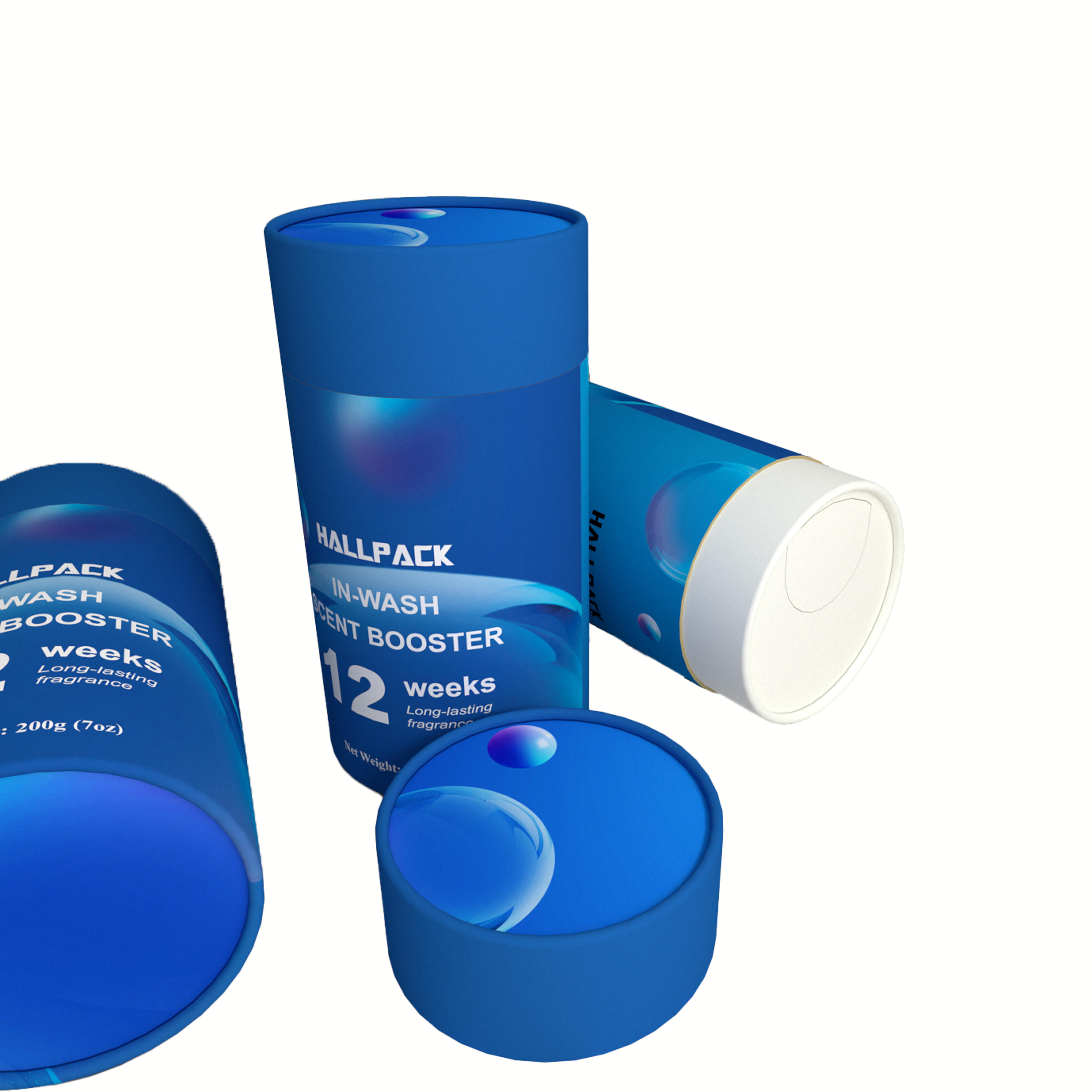 Embalagem push up de papel biodegradável com logotipo personalizado em formato redondo de tubo de papelão para intensificador de perfume de lavagem cosmética