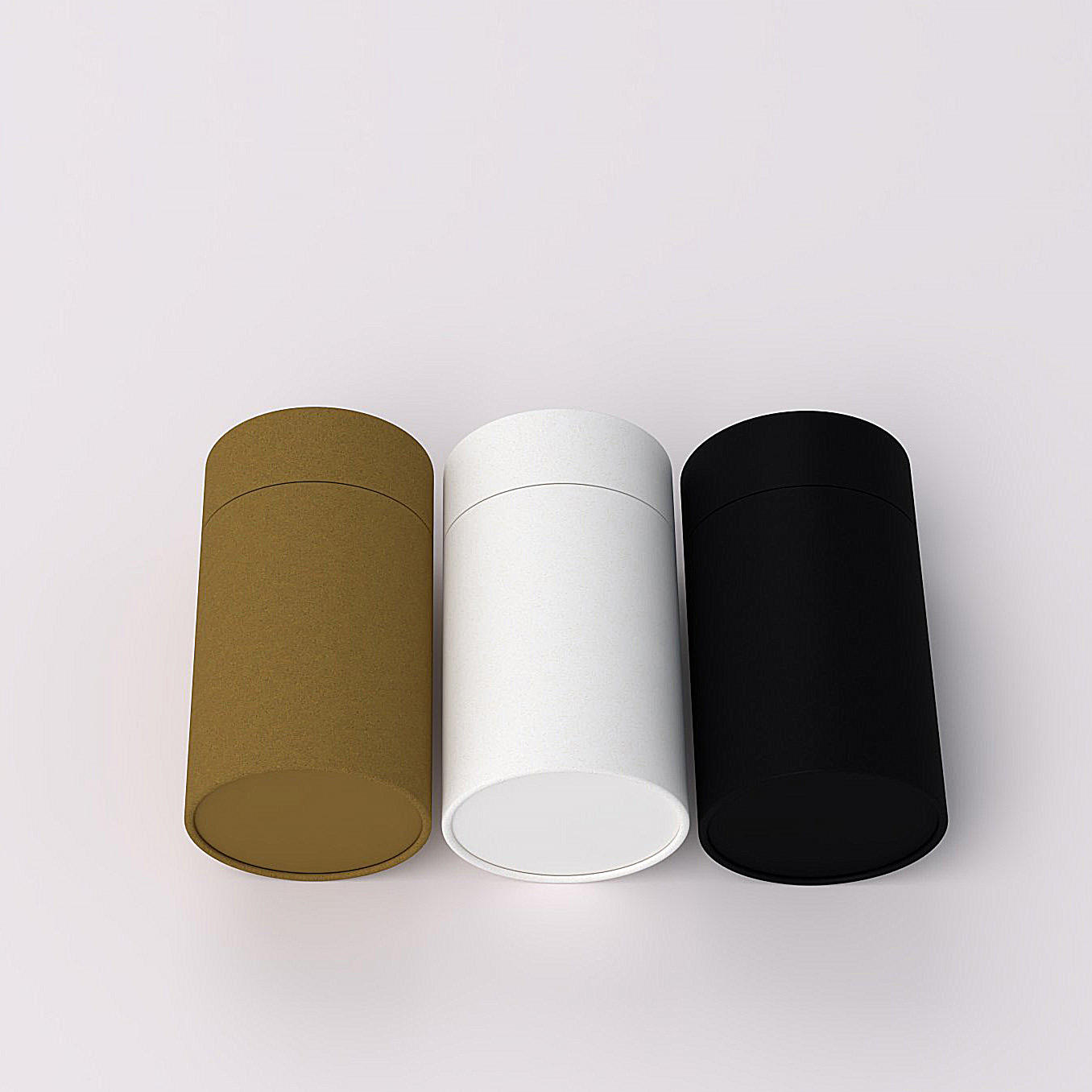 Tubo de caixa de papel kraft marrom ecológico de alta qualidade, personalizado, caixa redonda branca, cilindro biodegradável preto, embalagem de tubo de papel