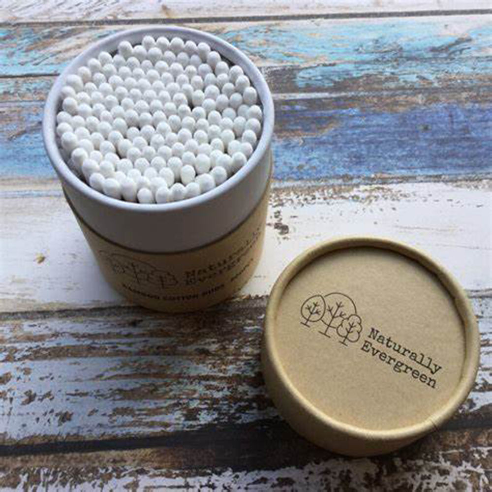 Pacote redondo da caixa do tubo empacotado cartão cosmético feito sob encomenda biodegradável para botões de algodão de bambu
