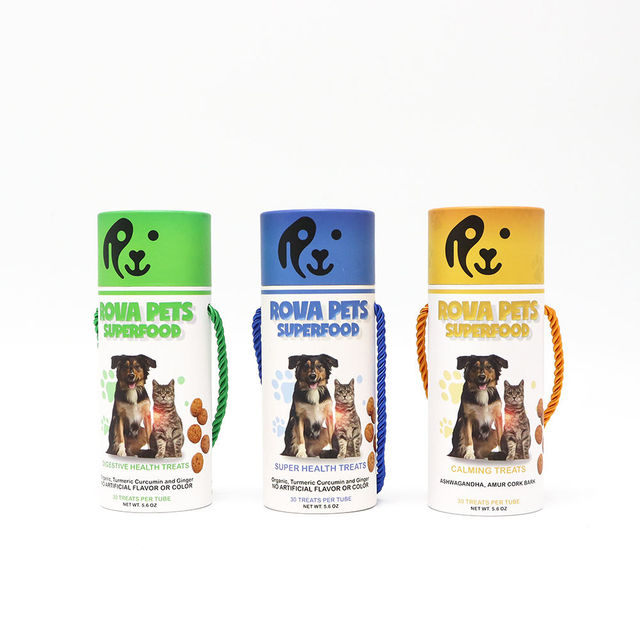 Tubos de empacotamento Eco amigável biodegradável da caixa do cilindro do cartão de Kraft do produto comestível Embalagem do tubo de papel dos alimentos para animais de estimação