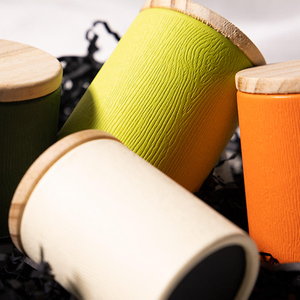 Cilindro de madeira biodegradável do chá da tampa do produto comestível que empacota o tubo redondo do papel de embalagem do café