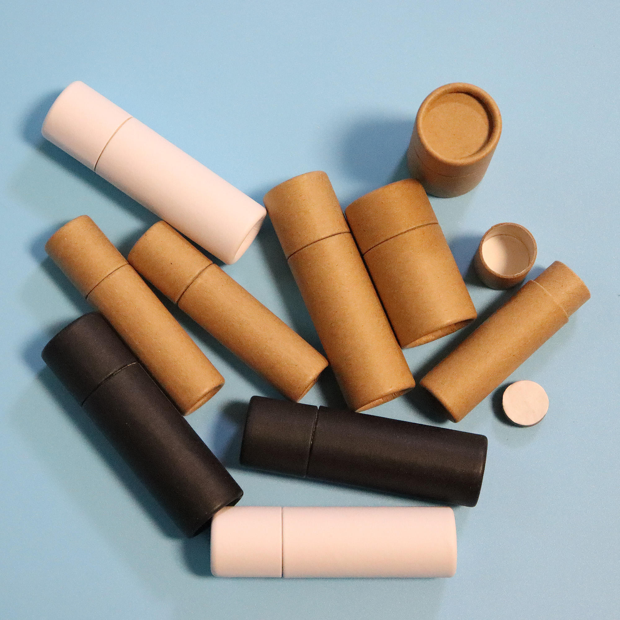 Tubo de brilho labial push-up, de alta qualidade, 0,3 onças, 10ml, papel reciclado, redondo, rígido, conjunto de caixas organizadoras para uso cosmético