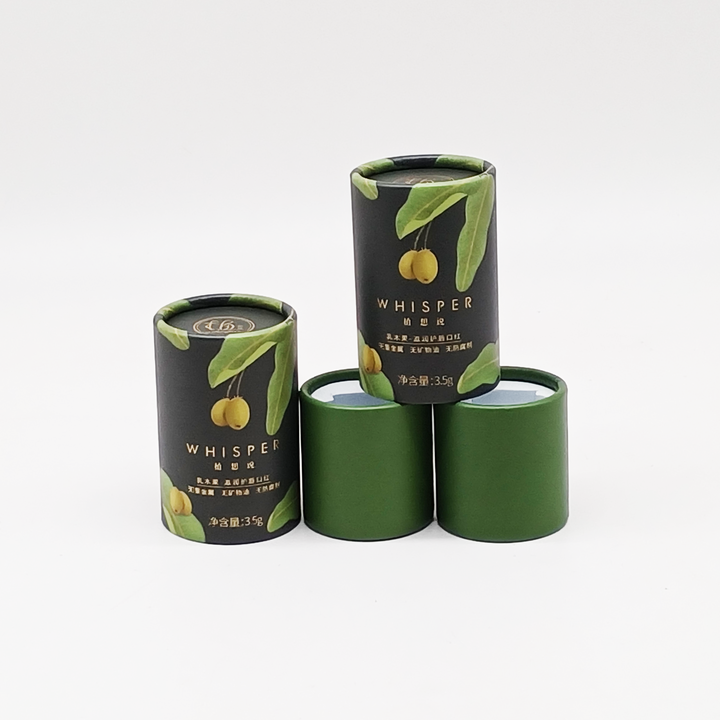 Material reciclado biodegradável, impressão personalizada, cilindro de papelão rígido Kraft, tubo de papel EVA Neto, óleo essencial de embalagem