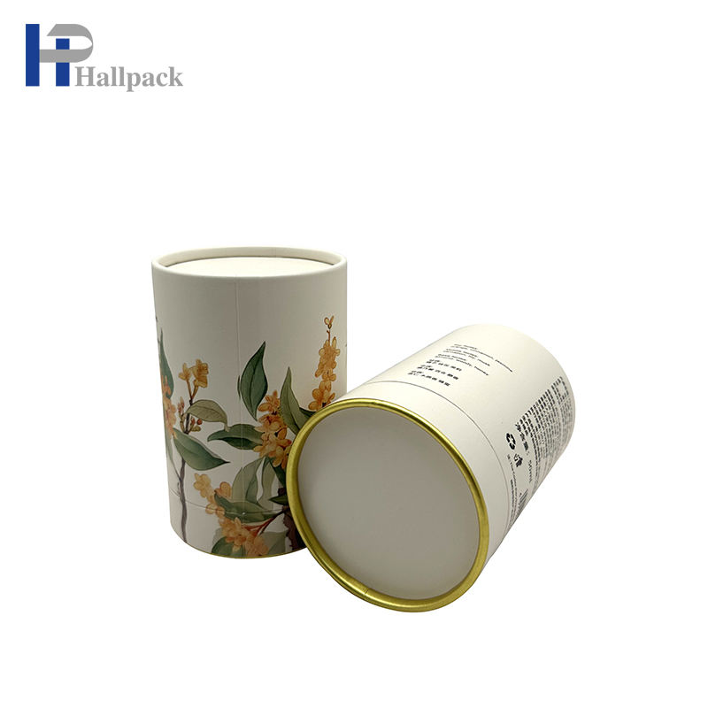 Caixa redonda de luxo personalizada, cilindro de papel para embalagem, perfumes, papelão rígido, garrafa de cosméticos, tubo de embalagem de papel