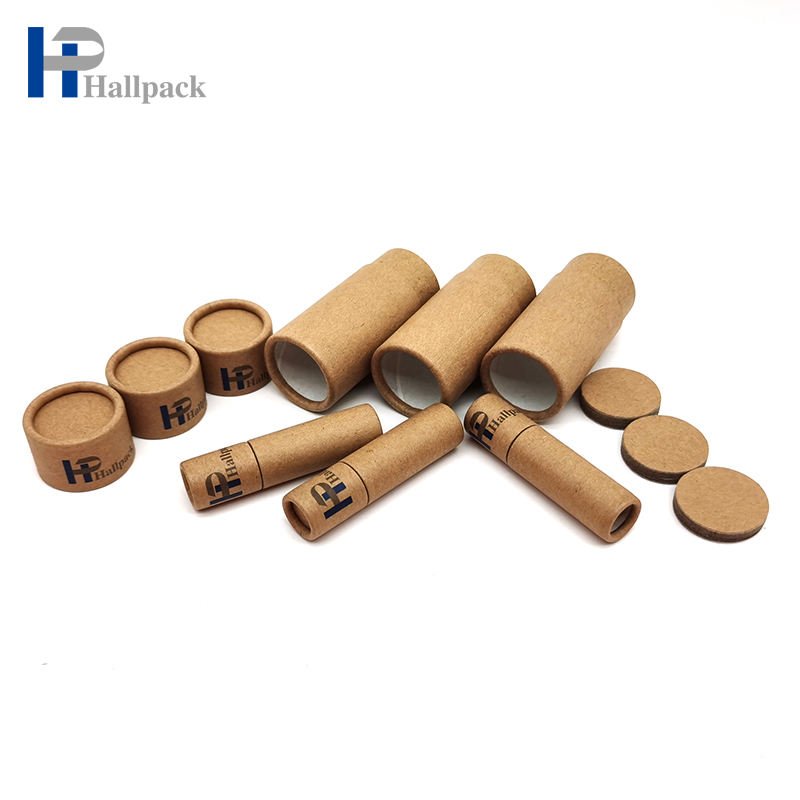 Embalagem cosmética personalizada ecológica, caixa de cilindro de papelão, tubo de papel, embalagem para empurrar para cima, bálsamo para nariz de animais de estimação, desodorante labial