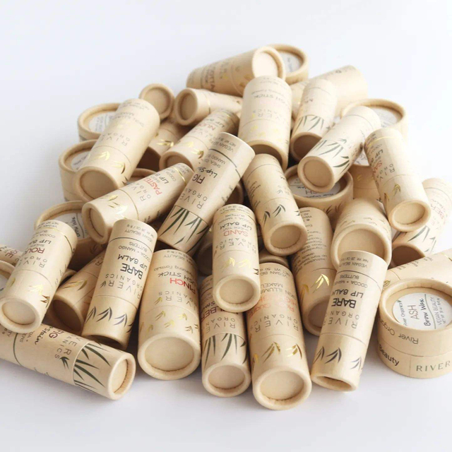 Embalagem de desodorante de recipiente de papelão biodegradável por atacado de 2 onças empurra para cima o tubo redondo de papel Kraft