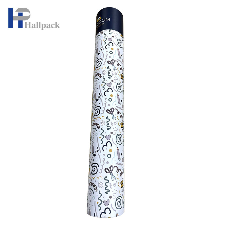 Pacote redondo de artesanato com logotipo personalizado Tubo de papel Kraft Tubo de papel longo