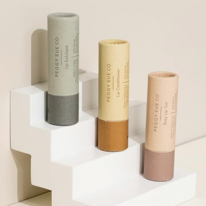 Tubo de bálsamo labial personalizado de papel ecológico Hallpack Push Up Desodorante cilíndrico em formato redondo Embalagem de tubos de papel