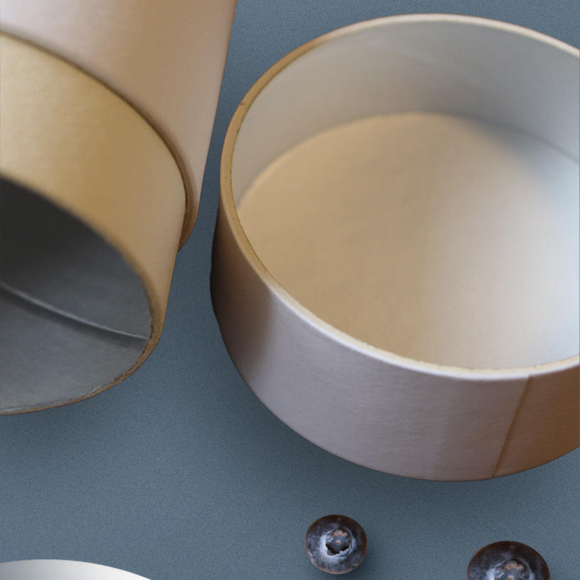 Tubo de papel de folha de cilindro de papelão Kraft biodegradável personalizado OEM para impressão de estampagem de desaparecimento de embalagens de alimentos