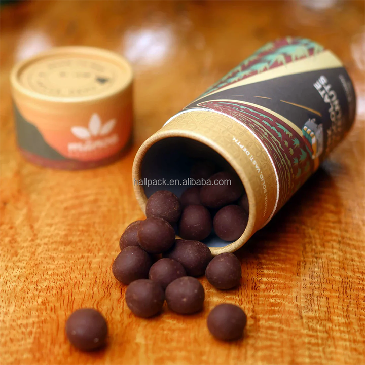 Cápsulas amigáveis ​​recicláveis ​​do colágeno do suplemento ao comprimido do alimento de Eco que empacotam o tubo vazio de PackagingPaper do pó Kraft para cápsulas