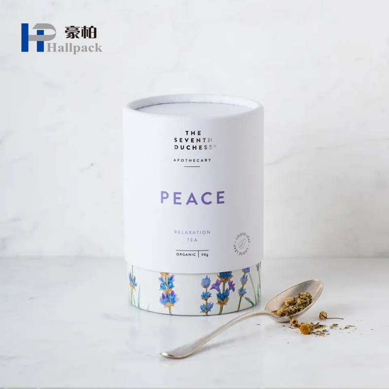 Firstsail design personalizado feijão de chá solto cilindro redondo papelão eco amigável caixa de qualidade alimentar pacote de tubo de papel alimentar