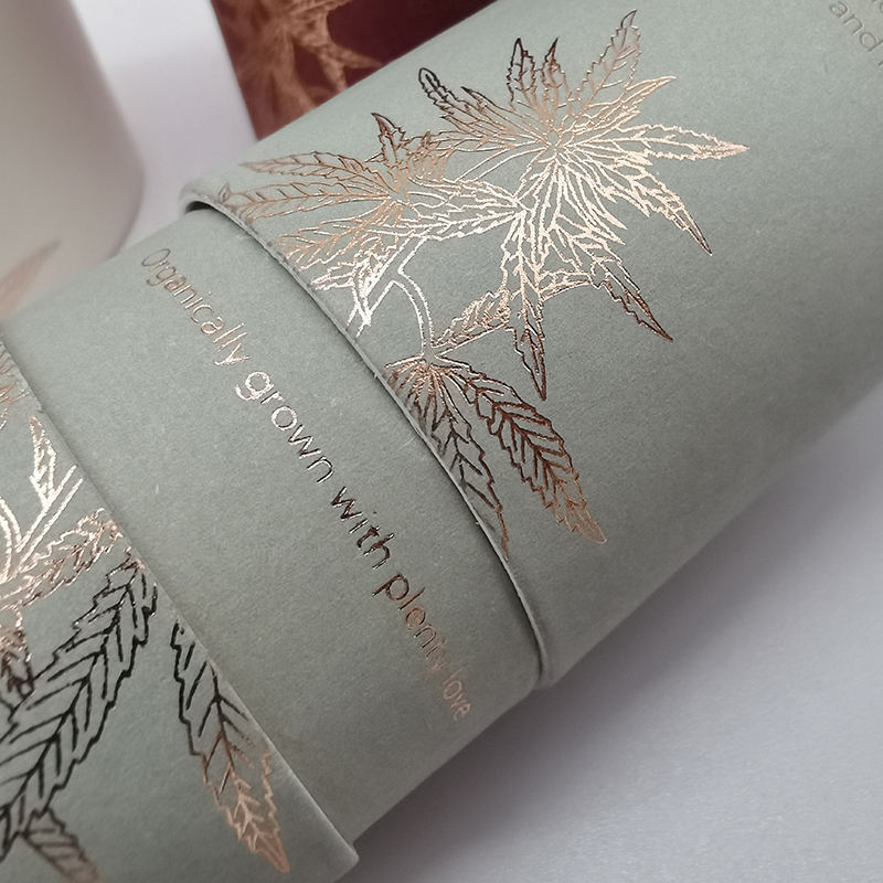 Tubo reciclável amigável da vela do papel de embalagem de Eco que empacota a caixa redonda do tubo do papel da cópia do ouro para o chá
