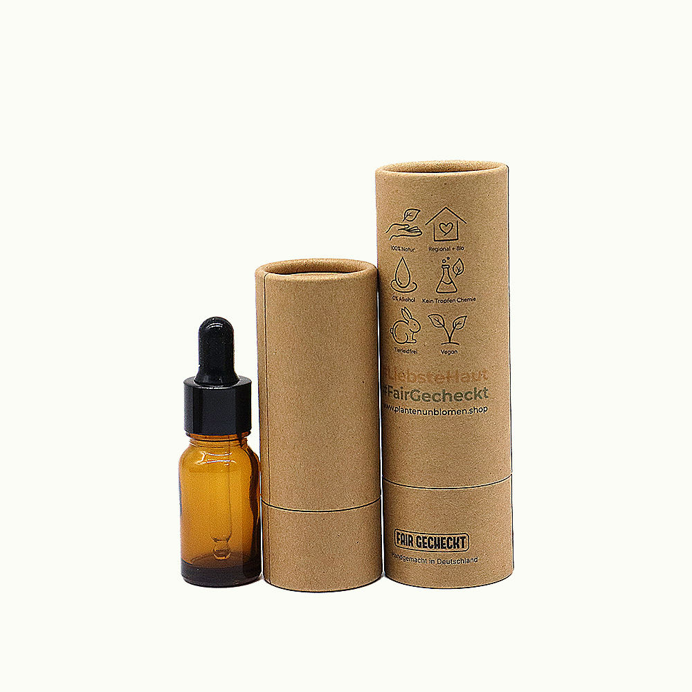 10ml 30ml 50ml 100ml embalagem cosmética reciclada papelão kraft óleo essencial garrafa de perfume embalagem de tubos de papel marrom