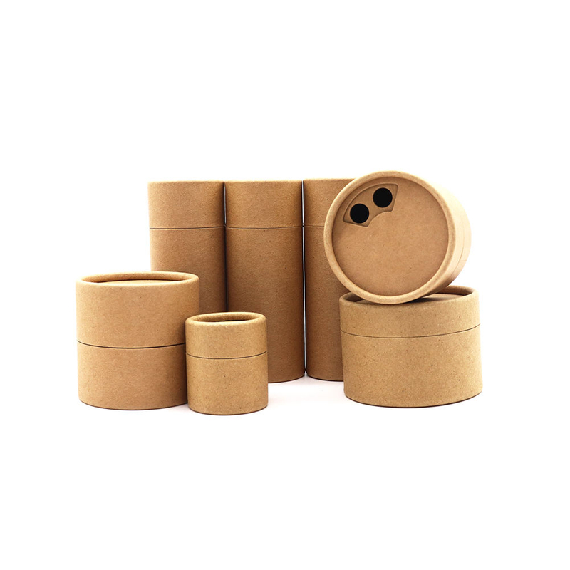 Tubo de cilindro redondo de papelão ecológico de papel Kraft personalizado com tubo de papel agitador superior Embalagem de pó para recipiente de sal e especiarias
