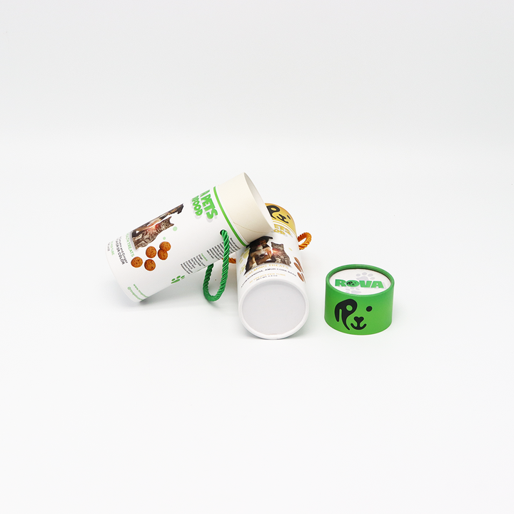 Eco amigável embalagem de grau alimentício personalizado caixa de cilindro de papelão embalagem de tubo de papel para alimentos para animais de estimação