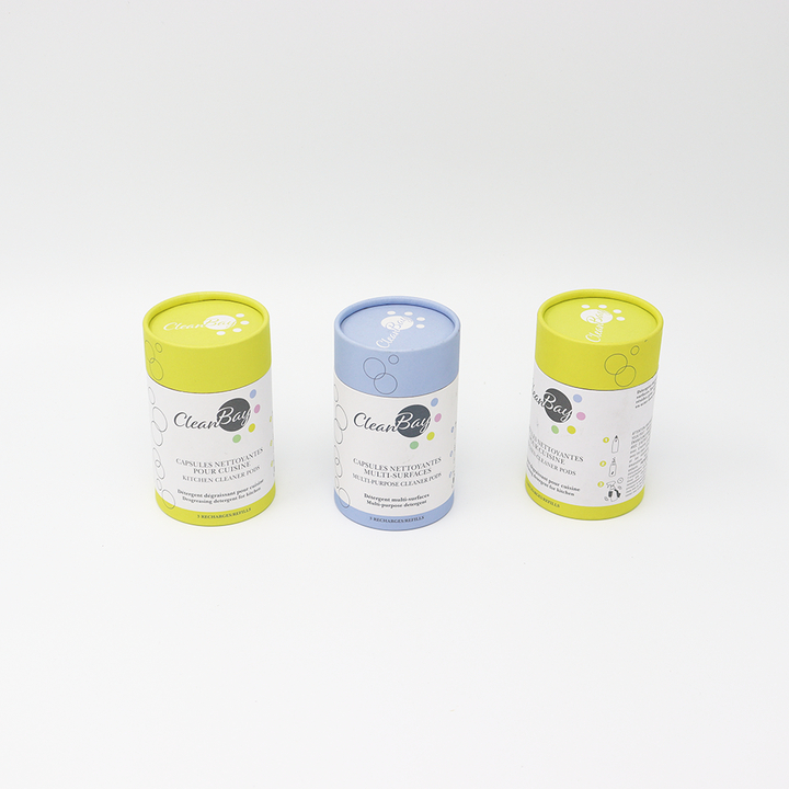 Tubo de papel feito sob encomenda amigável da caixa do cilindro do cartão do limpador de Eco que empacota para o detergente de múltiplos propósitos de Windows das mobílias