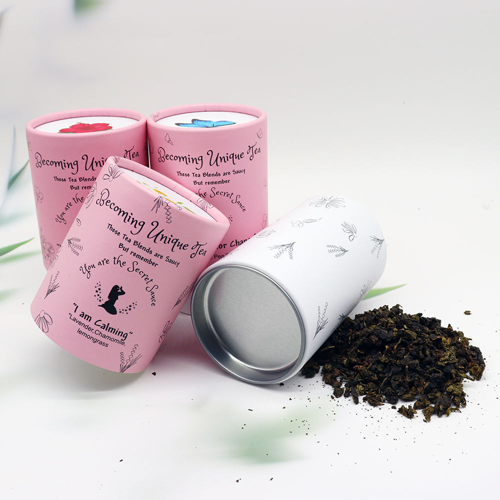 Caixas de embalagem de tubos de papel Kraft em estilo papelão para chá, armazenamento e apresentação de chá