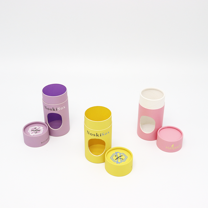 Embalagem de roupas personalizadas ecológicas, caixa de cilindro de papelão, tubo de papel com janela