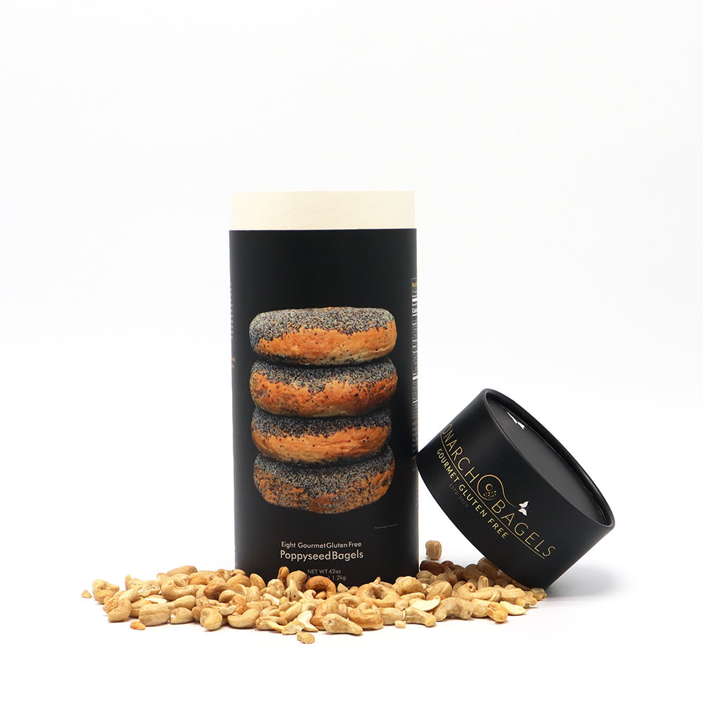 Cilindro biodegradável impresso personalizado, papel para alimentos, papelão, latas de chá, bolo, pão, biscoitos, café, doces, embalagem de tubo de papel