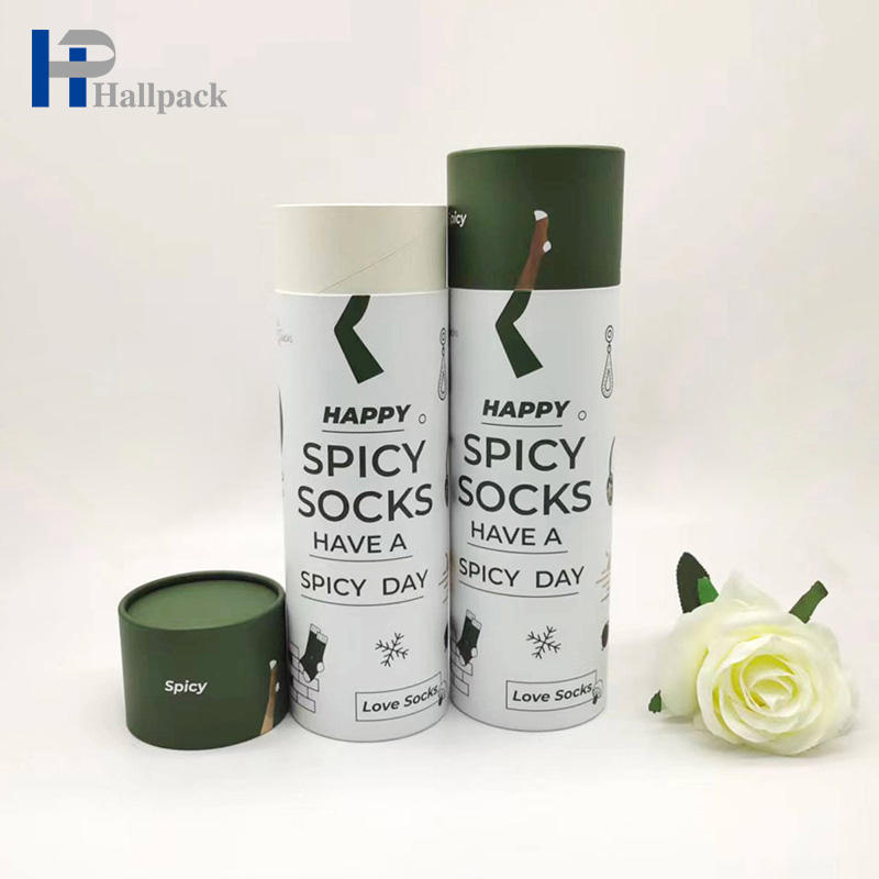 Caixa redonda impressa personalizada de venda quente de papelão cilíndrico reciclado marrom ecológico para embalagens de camisetas e artesanato