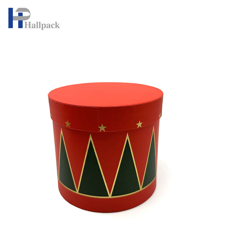 Embalagem de cilindro de impressão personalizada em papelão estilo natal conjunto de caixa de brinquedos tubo de papel de embalagem